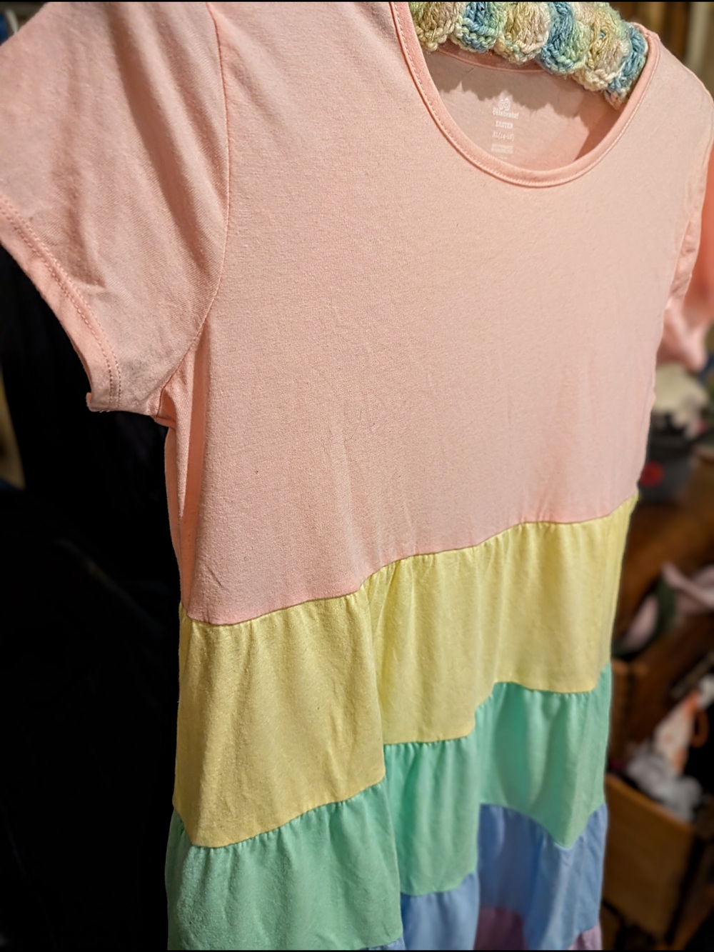 Women's Pride Babydoll Dress Rainbow Gradient Tiered Ruffle Pastel Parade NWOT